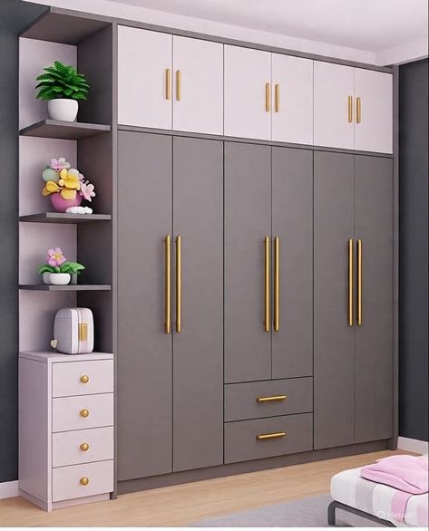 Graphite Corner Wardrobe with Shelving