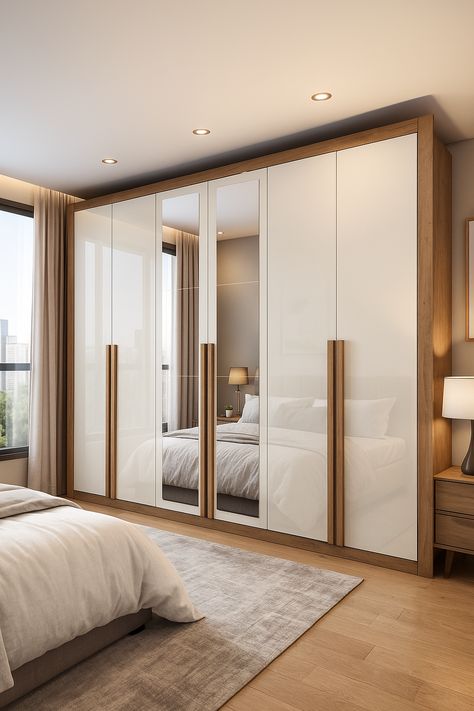 White Gloss Reflective Wardrobe