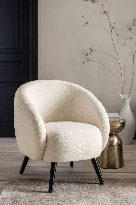 Mylo Curved Boucle Accent Chair