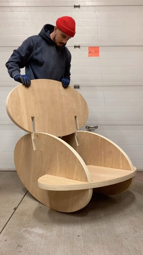 Oval Wooden Rocker Chair