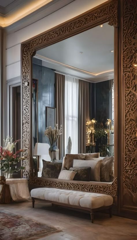 Decorative Wood-Paneled Lounge Corner