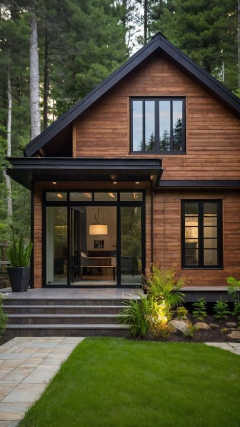 Contemporary Wood-Clad House Exterior