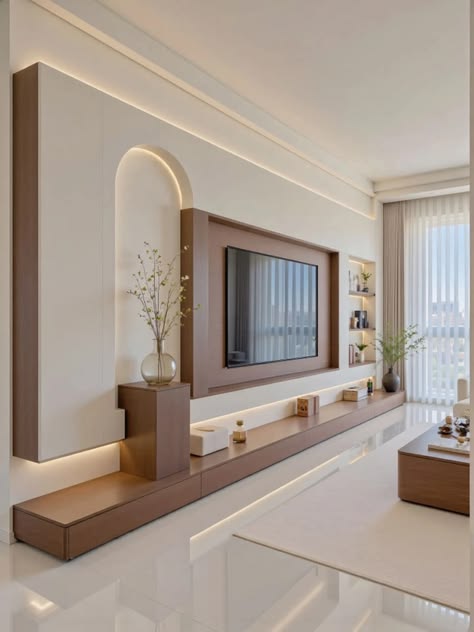 Modern Arched TV Wall Unit