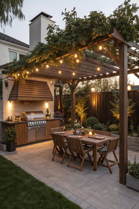 Outdoor Pergola Dining Area
