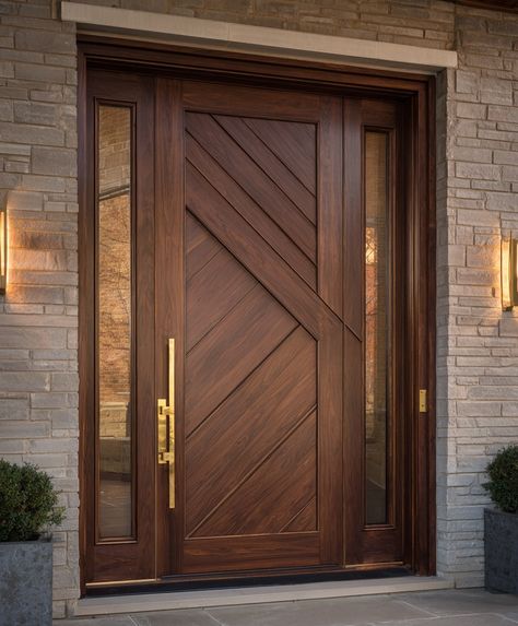 Midnight Geometric Slatted Door