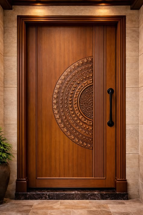 Symmetry Carved Entryway Door