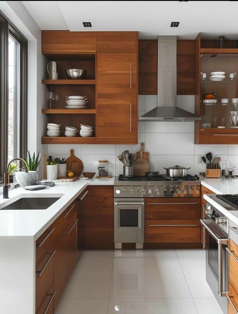Warm Honey Wood Family Kitchen